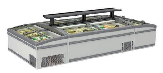 Refrigerar estático superior de vidro do congelador 500L-1000L da ilha do supermercado