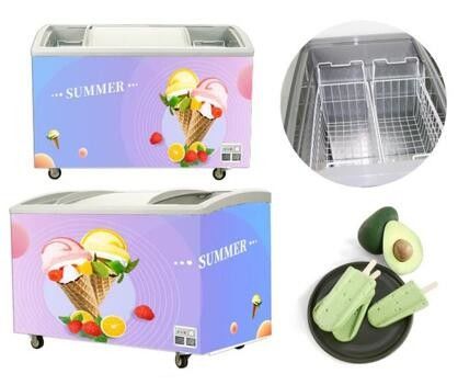 Congelador do gelado com porta deslizante 250L 314L 400L