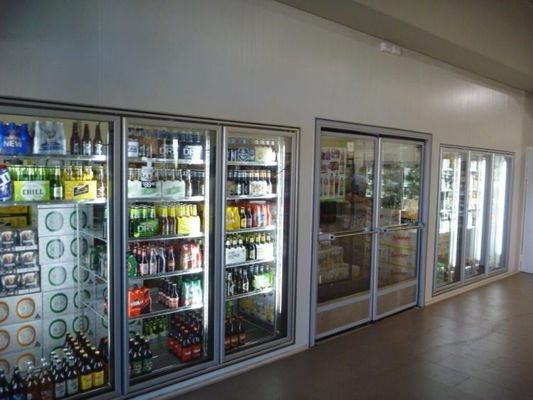 Caminhada de vidro da porta da caverna da cerveja na caminhada comercial do refrigerador no congelador de refrigerador