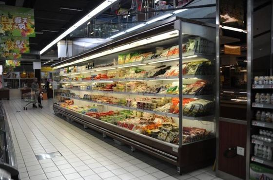 Porta de vidro anodizada clara preta do retrofit para armários refrigerados dianteiros Open