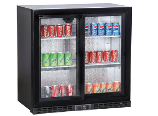 208L refrigerador de vidro da barra de Undercounter da porta do anúncio publicitário 2, barra traseira sob o refrigerador contrário, porta 2 deslizante