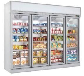 A porta de vidro comercial levanta-se refrigerar de ar das portas 3200L R404a do congelador 4