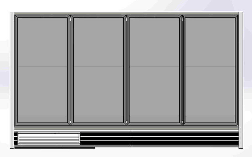 Congelador ereto 10ft da porta 4 de vidro independente com 30&quot; porta de vidro larga