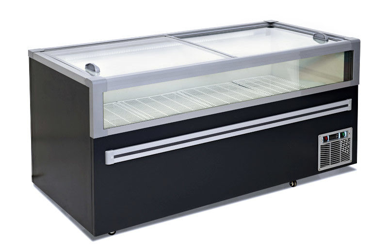Loja reta refrigerando estática do supermercado do restaurante da unidade do congelador superior da caixa da porta de vidro de deslizamento dois