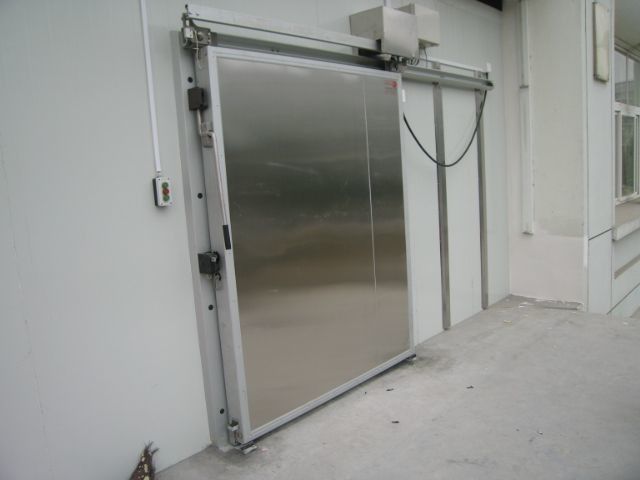 A porta deslizante elétrica manual articulou a caminhada da porta na caminhada refrigerando comercial da baixa temperatura do congelador no refrigerador