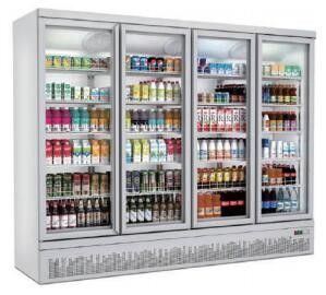 A porta de vidro 110V/60Hz 220-240V do congelador ereto comercial obstrui no tipo UF2 para o gelado
