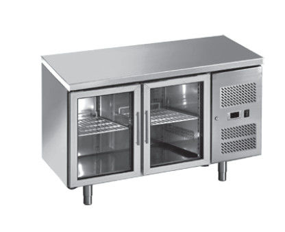 A barra traseira de aço inoxidável sob o contador com as portas de vidro da porta 2/3/4 sob o refrigerador contrário 282L ventilou o petisco